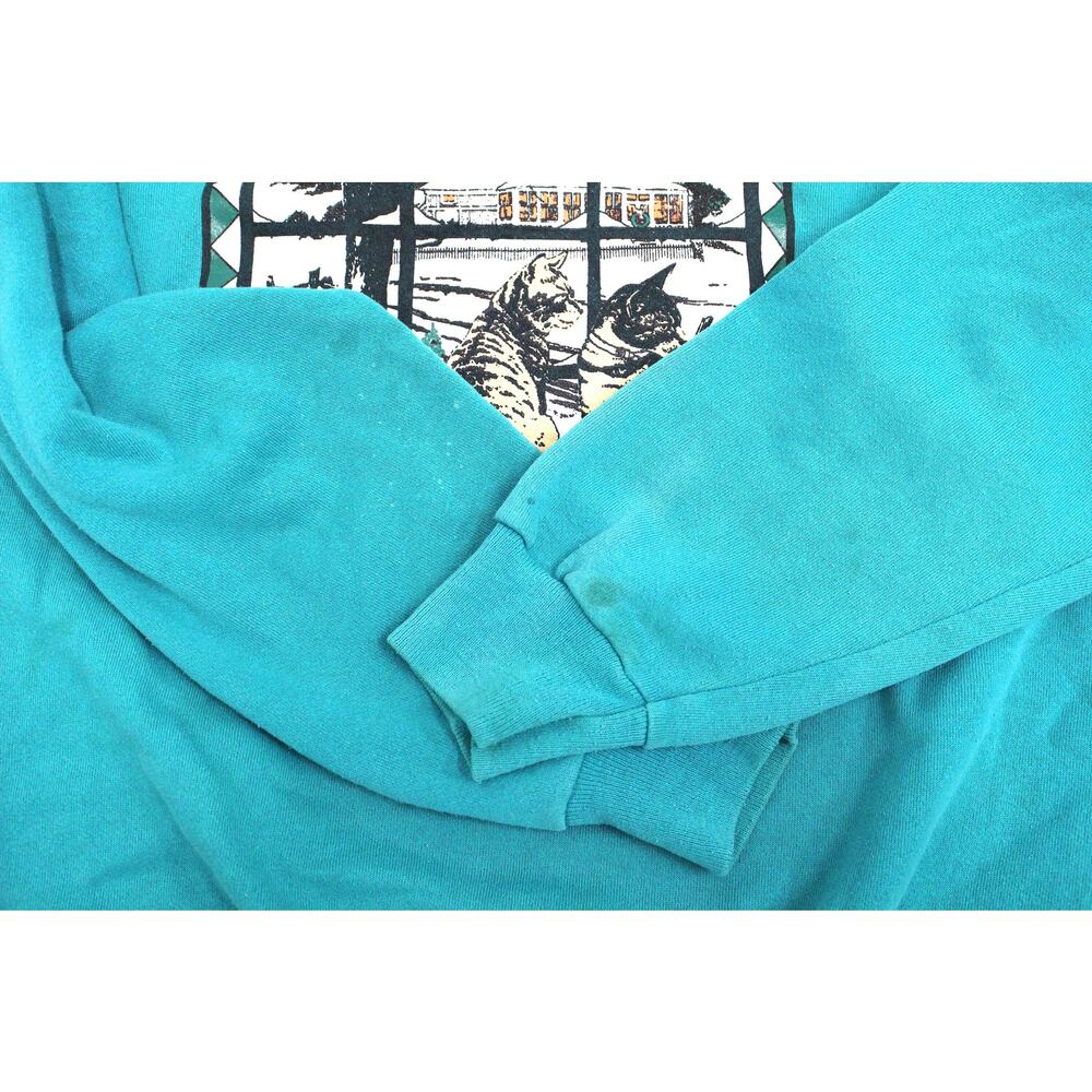 Vintage Cats in a Winter Window Scene Sweatshirt XL - Picture 5 of 10